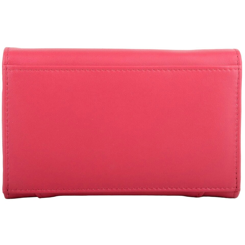 image 1 of Leather Magnetic Flap Inside Pockets Panelled Purse Money Holder | Pink | Watermelon