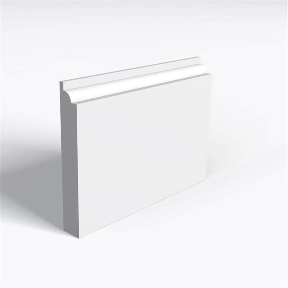Pack of 15 (Total 15 Units) - Moisture Resistant MDF Primed Small Ovolo Edge Skirting Board - 25mm (T) x 194mm (H) x 4200mm (L)