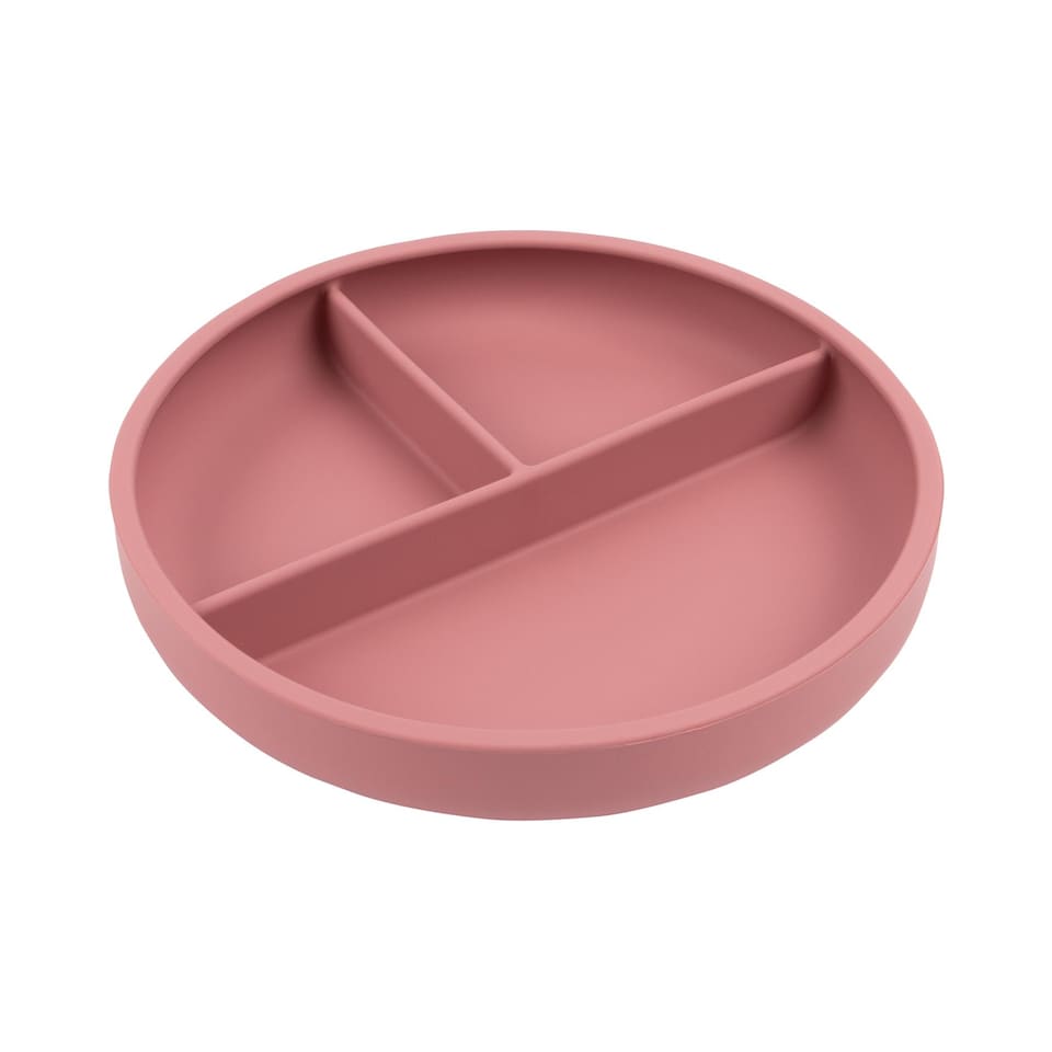image 1 of Tiny Dining Baby Divided Silicone Suction Plate - Dusty Rose | Pink | Dusty Rose