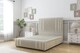 image 1 of Sloomy Kingsley Cream Plush Divan Bed Base No Drawers With 54 Inch Floor Standing Headboard & 12 Inch Matching Footboard | Cream | Cream | Small Double | 1