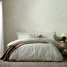 Yard Hebden Mélange Stripe Cotton King Duvet Cover Set Multi | King