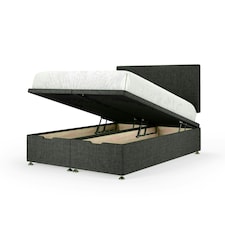 Charcoal Linen Ottoman Base and Valencia Headboard Super King N/A