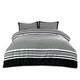 image 4 of Meander Greek Printed Duvet Cover Set Reversible Polycotton Beddings Black | Double