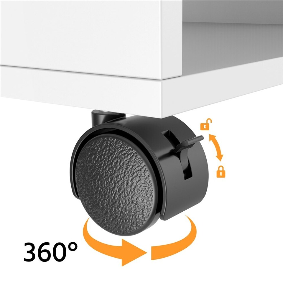 image 1 of Yaheetech Space-saving Computer Desk Wheels | White