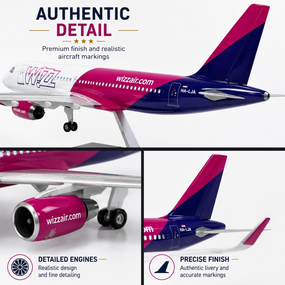 image 1 of Wizz Air Airbus A320 Model Plane 1:80