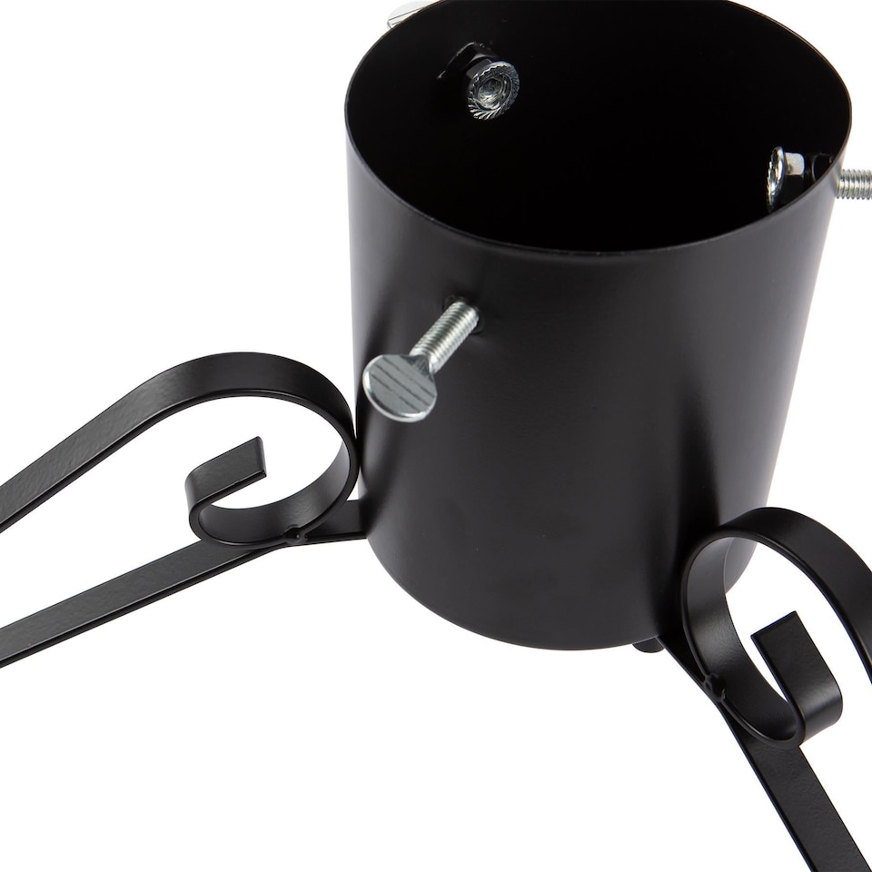 image 1 of Harbour Housewares Scroll Real Christmas Tree Stand - 3in - Black