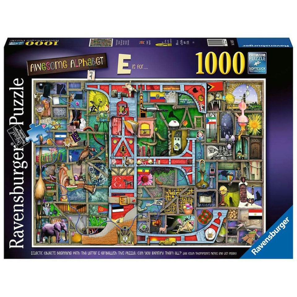 image 1 of Ravensburger Colin Thompson Awesome Alphabet No.4 E 1000 Piece Jigsaw Puzzle