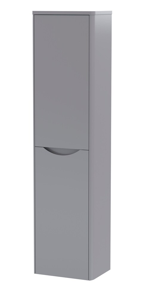 image 1 of Balterley Arch Modern Bathroom 1 Soft Close Door Wall Hung Tall Cabinet | Grey | Satin Grey | 1