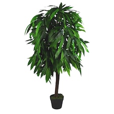 Artificial Mango Plant Tree 120cm Tall Green Wood | Green | 4ft