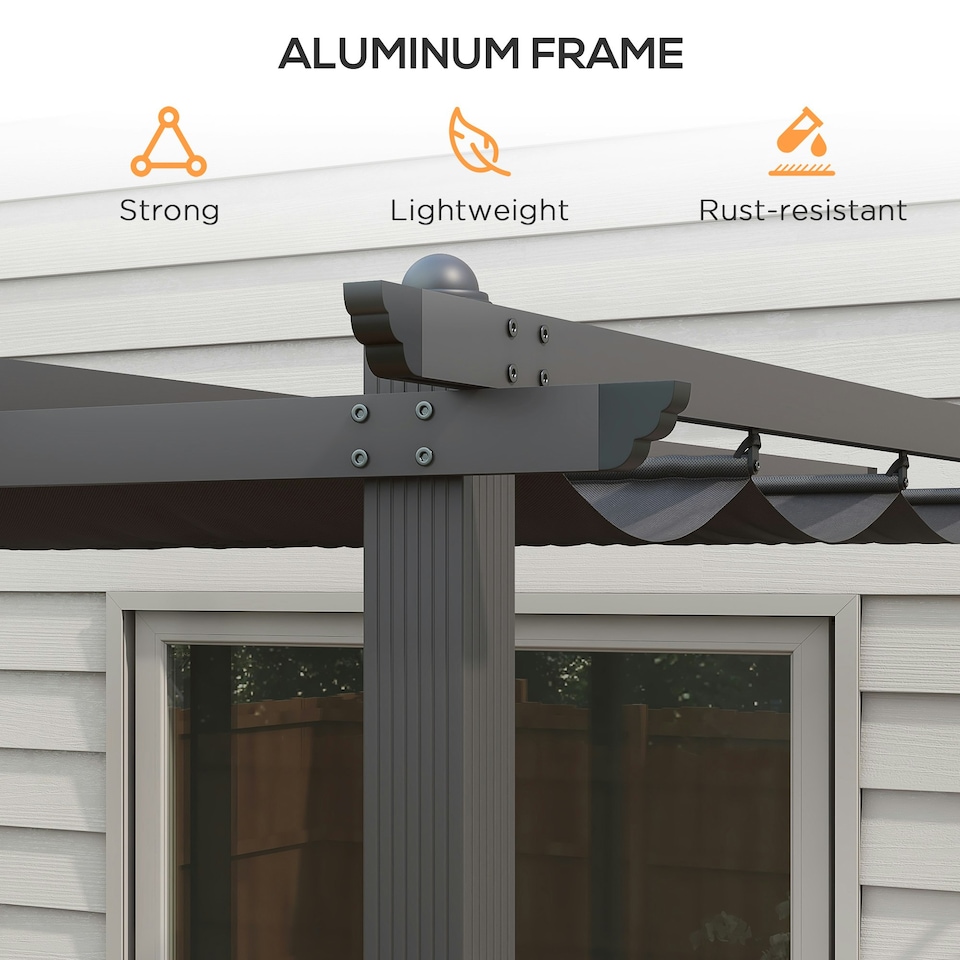 image 1 of Outsunny 3 x 4m Aluminium Pergola with Retractable Roof, Garden Gazebo Canopy