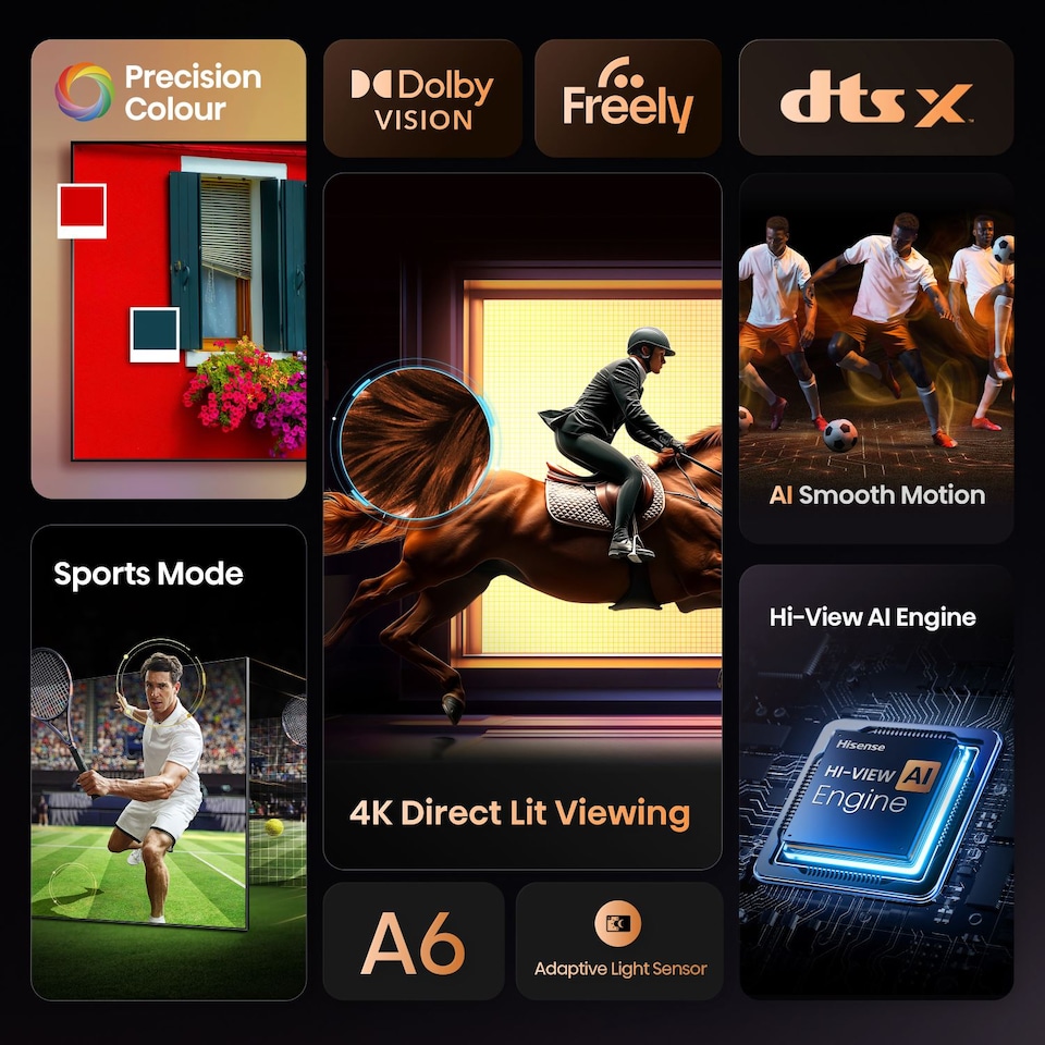 image 1 of Hisense 55 Inches E6QTUK 4K Ultra HD Smart TV with Freely