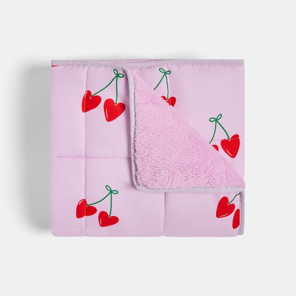 image 1 of OHS Kids Printed 3kg Teddy Fleece Weighted Blanket