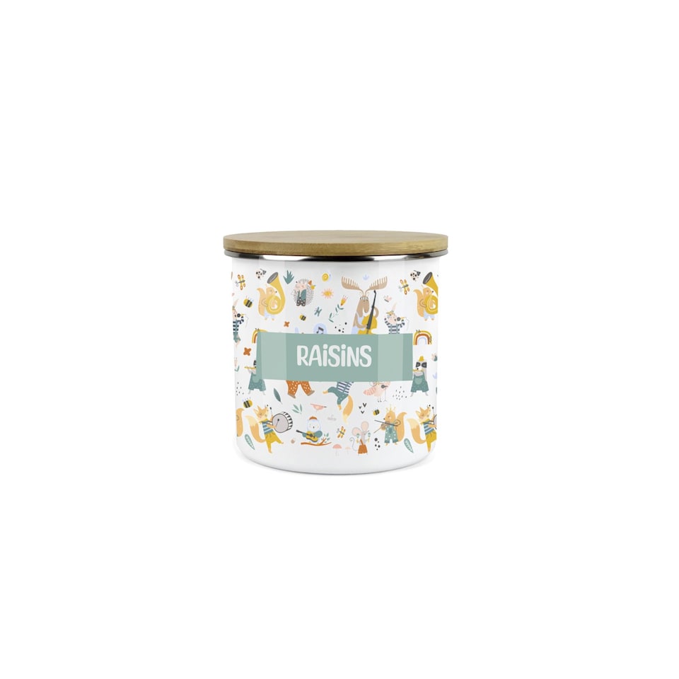 image 1 of Musical Animals Childrens Mini Snack Pot - Raisins