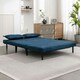 image 9 of Harper 2 Seater Folding Clic Clac Fabric Lounge Futon Sofa Bed (Blue)