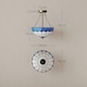 image 5 of HOMCOM 40 cm Tiffany Style Ceiling Light, Vintage Stained Glass Chandelier with 3 E27 Sockets, Semi Flush Mount Pendant Light for Living Room, Bedroom, Hallway, Bulbs Not Included, Blue and White | Blue
