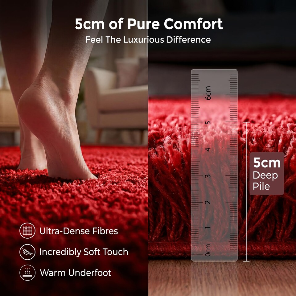 image 1 of Bargainia California Shaggy Rug Soft Pile Living Room