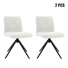 Living and Home Set of 2 Plush Breakfast Stools, White
