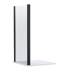 Contemporary Shower Enclosure 8mm Glass Side Panel, 800mm, Matt Black | Black | Matt Black | 1
