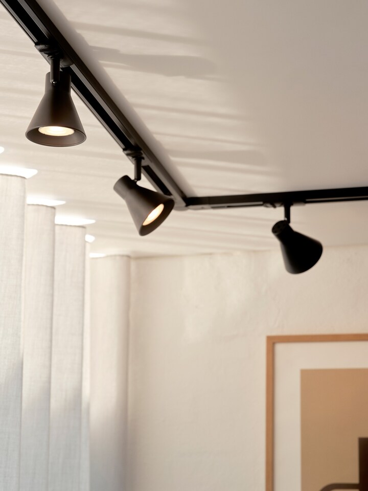 image 1 of Nordlux Eik Indoor Track Spot Light Black Metal GU10 Adjustable Head - Mains Powered , IP20 | Black | Black