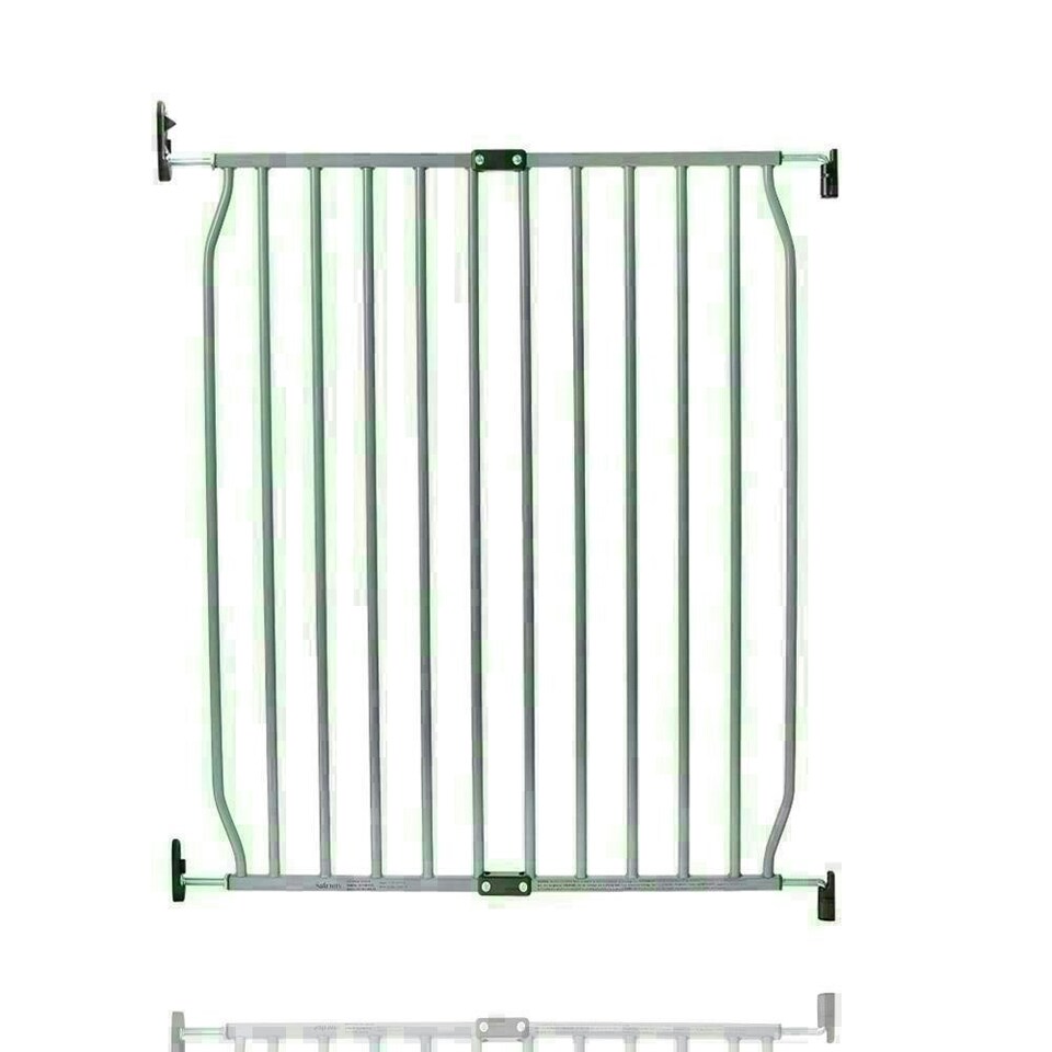 image 1 of Safetots Eco Screw Fit Baby Gate, Grey, 70cm - 80cm, Stair Gate for Toddler and Baby, Screw Fit Safety Barrier