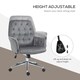 image 4 of Vinsetto Office Desk Chair, Velvet-Feel Fabric Vanity Chair with Height Adjustable, Armrest, Swivel Chair for Home, Dark Grey