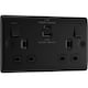 image 1 of BG Nexus Metal 13A Fast Charge Double Socket USB- A&C, 22W, Matt Black
