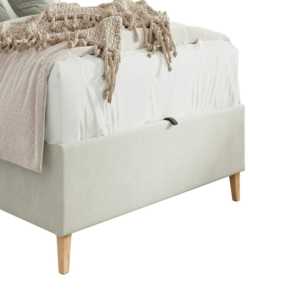 image 1 of Rhodes Warmstone Velvet Ottoman Bed King Size N/A