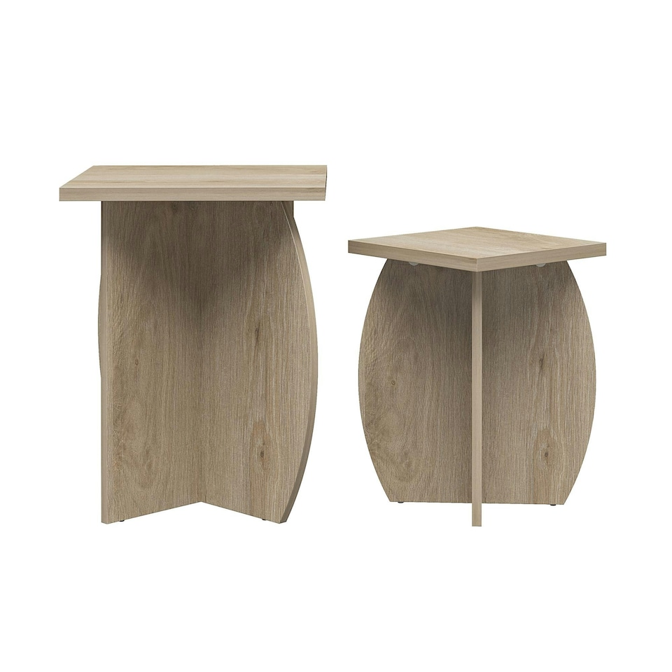 image 1 of Voler End Table Light Oak Set of 2 | Multi