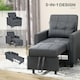 image 5 of HOMCOM Pull Out Chair Bed, Sleeper Chair with Pillow, Side Pockets, Grey