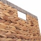 image 4 of Large Square Water Hyacinth With Grey Rope Border Storage Basket | Brown | Brown | L
