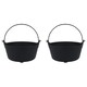 image 1 of Halloween Black Plastic Cauldrons 24cm - Pack of 2