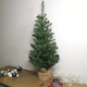 image 2 of 3ft (90cm) Mini Plain Green PVC Christmas Tree in a Jute Bag