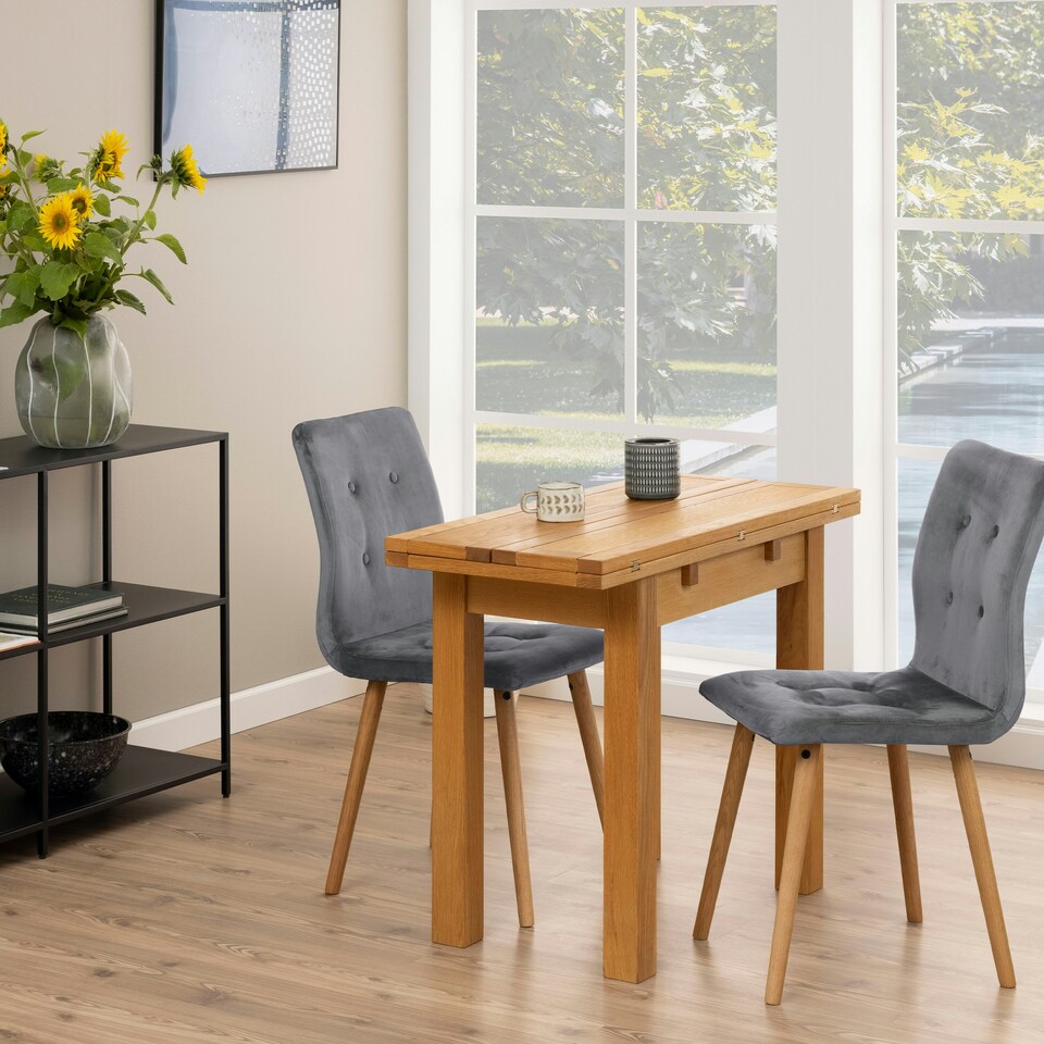 image 1 of Kenley Extending Dining Table in Oak 45-90cm