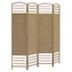image 1 of HOMCOM 4 Panel Folding Room Divider, Freestanding Privacy Screen, Natural