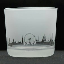 Animo Glass Engraved Votive Tealight Holder London