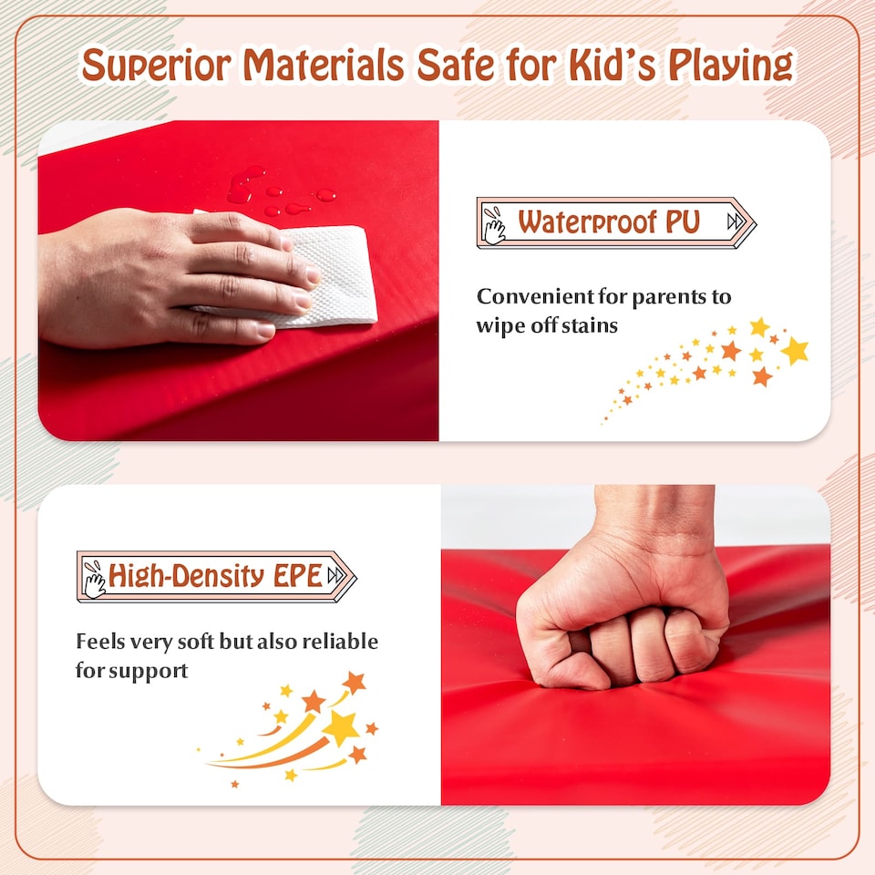 image 1 of COSTWAY 11Pcs Climb and Crawl Foam Block Play Set Foam Climbing Toy Set-Colorful