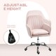 image 5 of HOMCOM Office Chair, Swivel Desk Chair w/ Adjustable Height, Pink