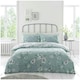 image 1 of VELVETIO Birdie Blossom Printed Duvet Cover Set Reversible Polycotton Beddings Blue | Duck Egg | Super King