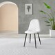 image 3 of Furniturebox 2x Corona Black Leg White Faux Leather Dining Chair