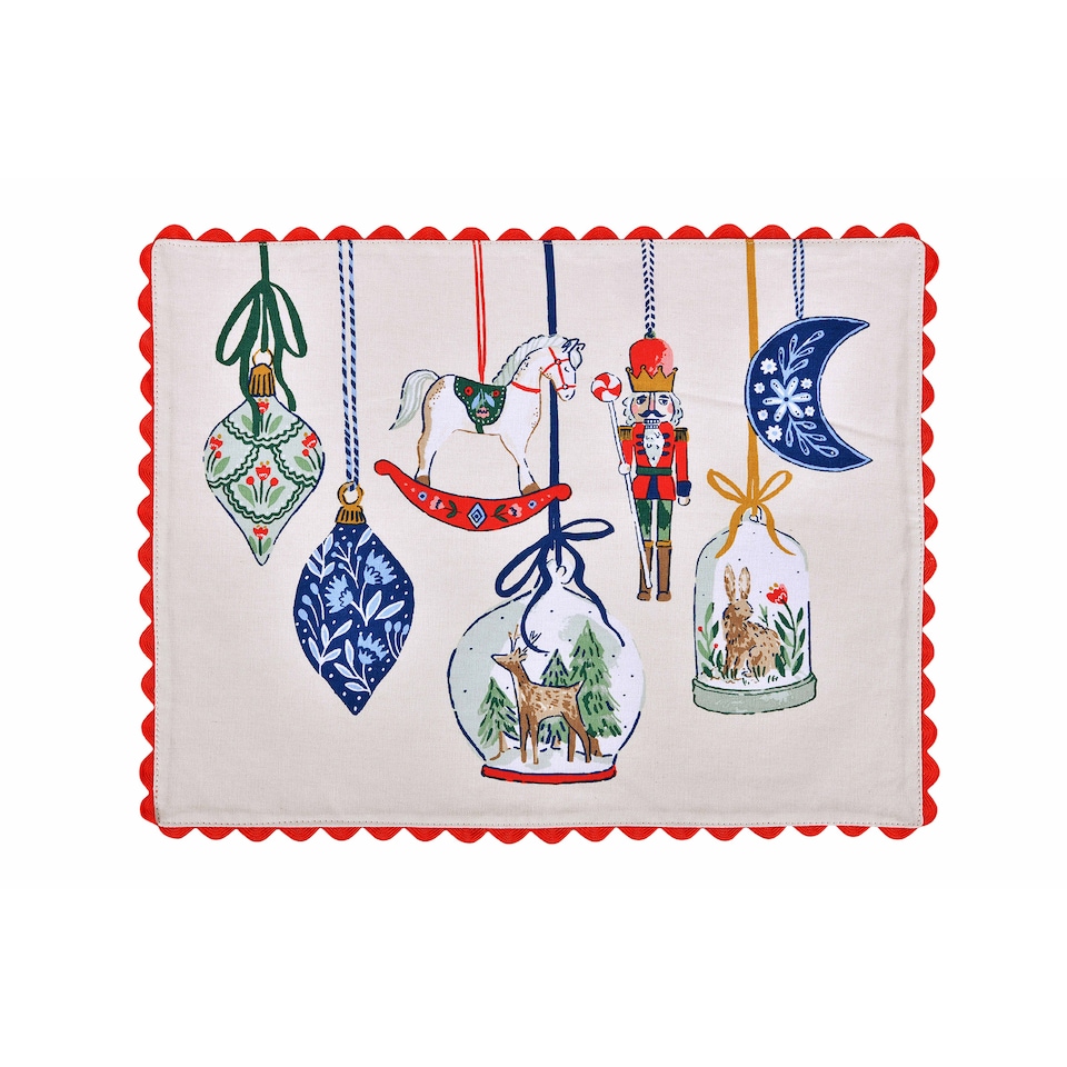 image 1 of Ulster Weavers Christmas Ornaments Placemat - Cotton - 2 Pack Multi