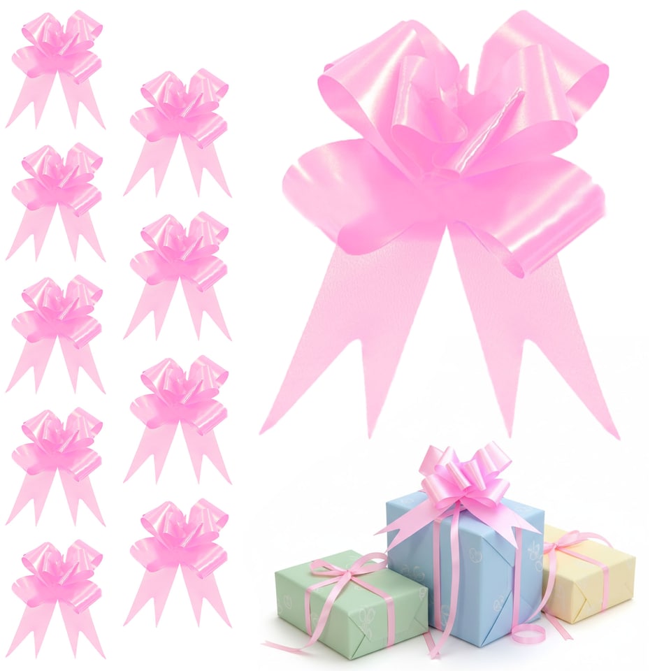image 1 of 20pcs Light Pink 30mm/3cm Large Ribbon Pull Bows for Gift Wrapping, Hampers, Florist Bouquets and Party Décor Pullbow
