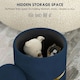 image 3 of HOMCOM Round Pouffe Storage Footstool with Cushioned Top Hidden Space Blue