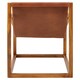 image 5 of Brown Cubic Frame Chair,Leather Upholstered Armchair,Teak Wood Accent Chair For Lounge,Comfy Patio Chair Brown