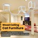 image 2 of NOVECRAFTO Modular Ceiling Cat Furniture – Wooden Hanging Cat Tower with Shelves, Bridge & Sleeper – Space-Saving Climbing System for Indoor Cats White
