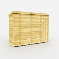 14 x 4 Feet Pent Shed - Single Door Without Windows - Wood - L118 x W417 x H201 cm Brown