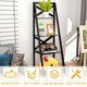 image 7 of COSTWAY 4 Tier Ladder Shelf Storage Wooden Bookcase Black Black