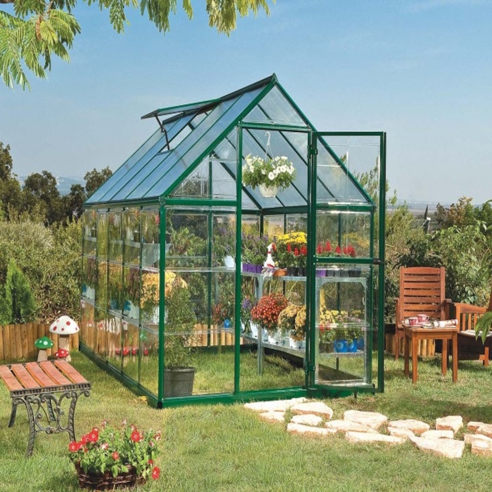 image 1 of Greenhouse Hybrid 6 x 8 - Polycarbonate - L247 x W185 x H208 cm - Green
