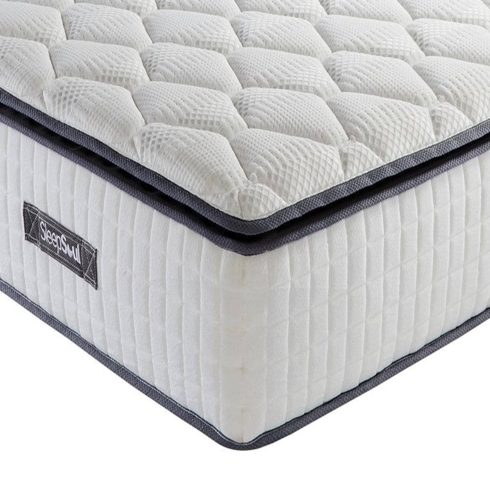 image 1 of SleepSoul Bliss 800 Pocket Memory Pillow Top Mattress White | Single