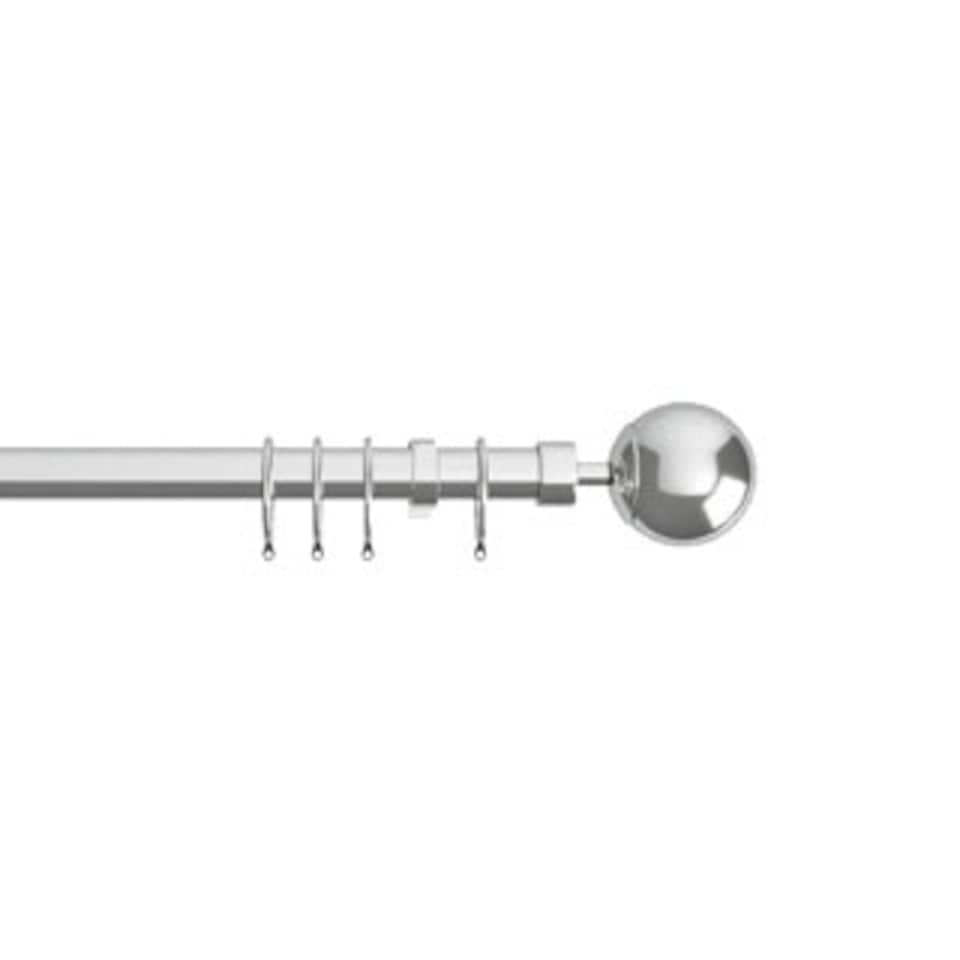 image 1 of 22-25mm Chrome Finesse Ball End Metal Curtain Pole Set 170 - 300cm | Bronze | Bronze