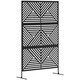 image 1 of Outsunny Decorative Outdoor Privacy Panel with Stand, Rhombus Black Black